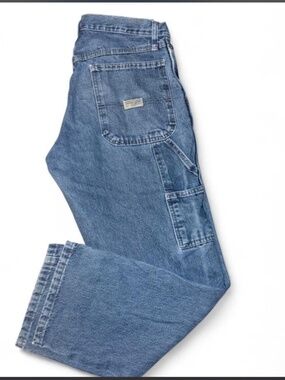 Wrangler blue denim cargo carpenter jeans
